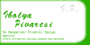 ibolya pivarcsi business card